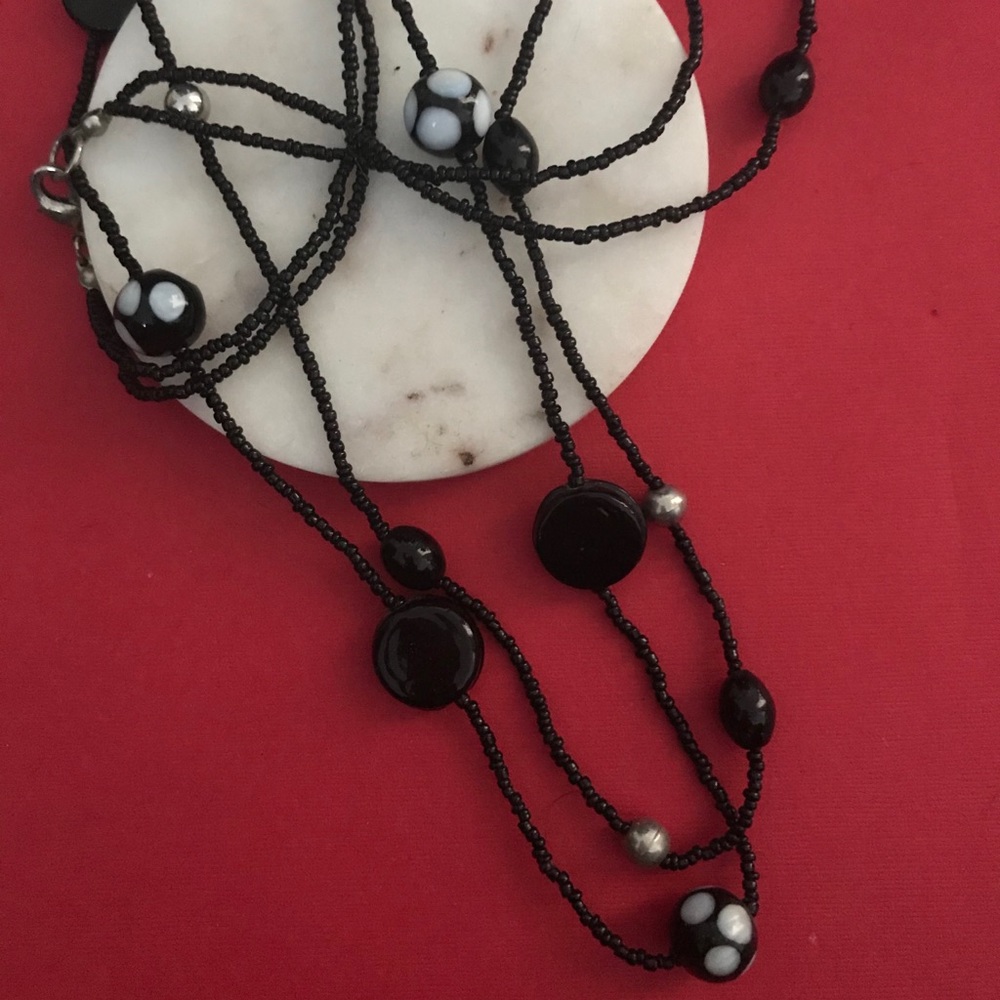 Seed Bead and Glass Beaded Necklace